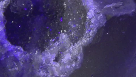 Flint concretion with young rock crystals, Ukrainian mineral, stone, geode. 스톡 동영상 255798041