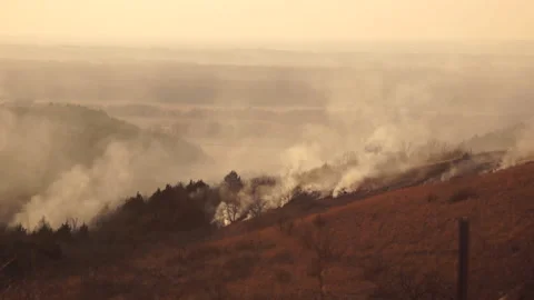 Flint hills fire Video stock 149895674
