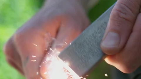 Flint Spark Slow Motion Stock Footage 71323694