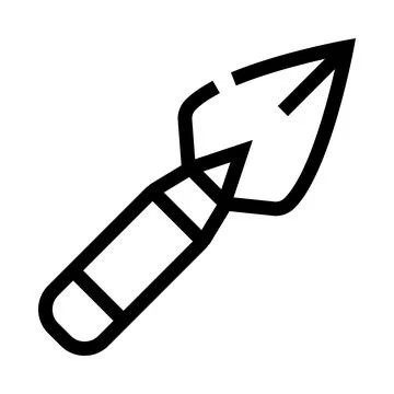 Flint spearhead icon depicting primitive hunting weapon Stock Illustration