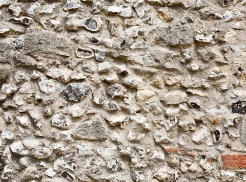 Flint stone wall Stock Photos