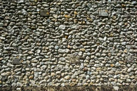 Flint wall full frame background texture Stock Photos