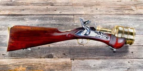 Flintlock Hand Mortar. Stock Photos