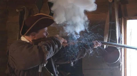 Flintlock Muzzleloader Shooting Vídeos de archivo 998290