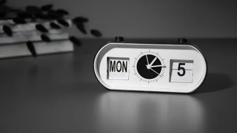 Flip alarm clock on a grey background Stock Photos