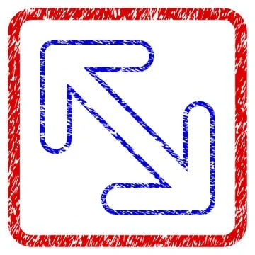 Flip Arrows Diagonal Grunge Framed Icon Stock Illustration