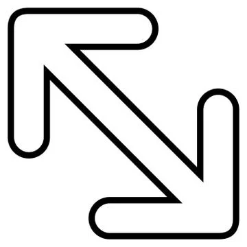 Flip Arrows Diagonal Thin Line Vector Icon Stock Illustration