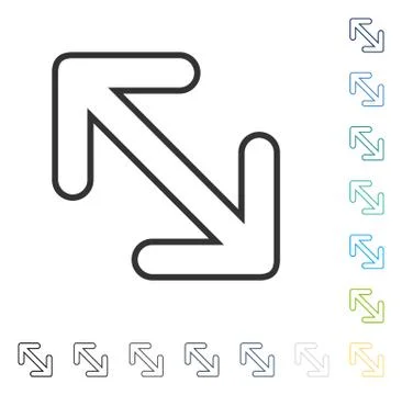 Flip Arrows Diagonal Vector Icon 스톡 일러스트