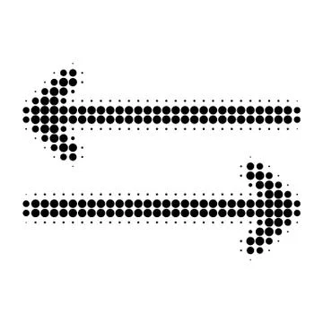 Flip Arrows Horizontally Halftone Dotted Icon 스톡 일러스트