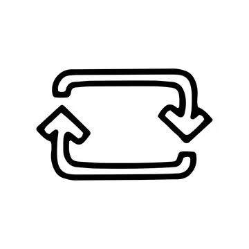 Flip arrows line vector doodle simple icon Illustrazione stock