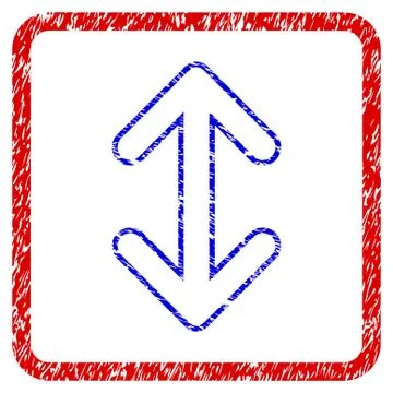Flip Arrows Vertical Grunge Framed Icon 스톡 일러스트