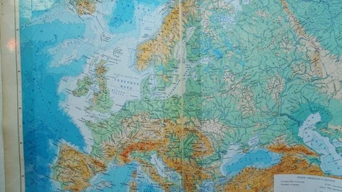 Flip atlas pages. world map. Detailed World Atlas, close up Stock-Footage 126758464