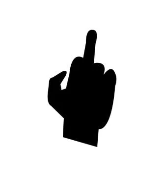 Flip the bird silhouette 스톡 일러스트