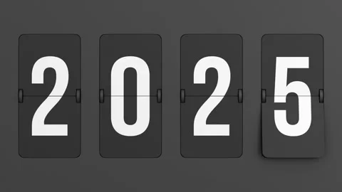 Flip black scoreboard 2025. 3D render Stock Footage 281193606