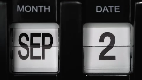 Flip calendar with date change second September to third of September. close up. Stock Footage 270260473