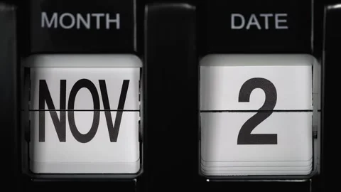 Flip calendar with a date change second November to third of November. close up. Stock Footage 271430777