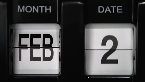 Flip calendar with date change second February to the third February. close up. Stock Footage 272705125