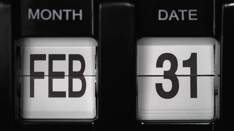 Flip calendar with date change from twenty-ninth of February to first of March. Stock-Footage 265128577