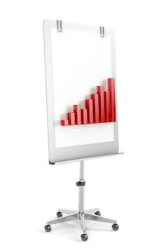 Flip chart with bar chart Stock Illustration
