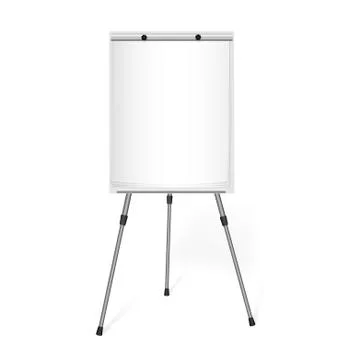Flip chart with a blank sheet of paper in the office. Stock Illustration