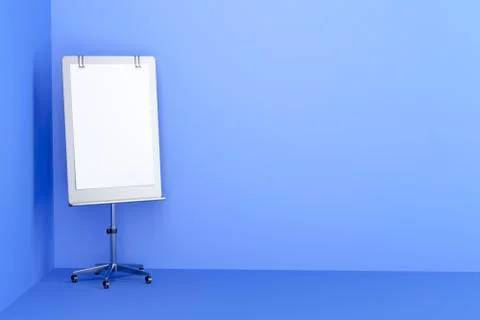 Flip chart in blue room Stock Illustration