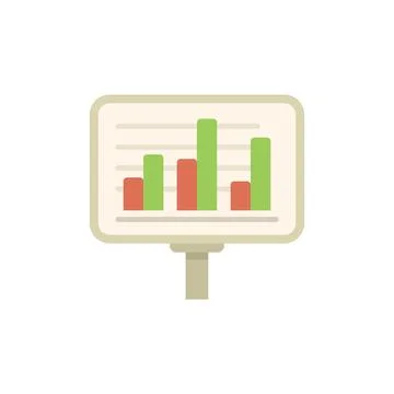 Flip chart displaying statistical bar chart data visualization Stock Illustration