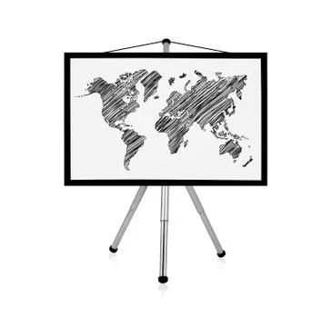 Flip chart with map Stock Photos