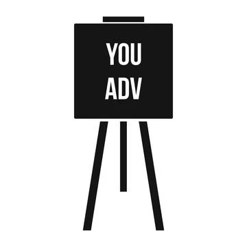 Flip chart or ad stand icon, simple style Stock Illustration