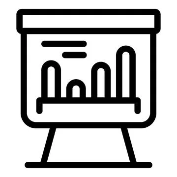 Flip chart presenting statistical bar chart with growing columns 库存插图