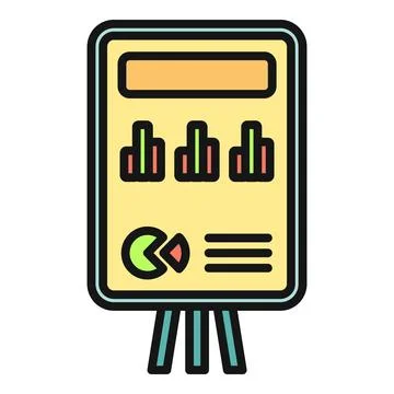 Flip chart showing bar and pie chart data analysis Stock Illustration