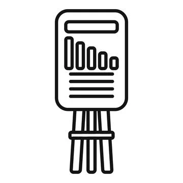 Flip chart showing decreasing bars graphic for business presentation Stock Illustration