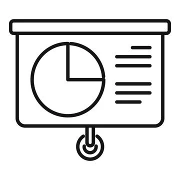 Flip chart showing pie chart with data for business presentation Stock Illustration