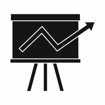 Flip chart with statistics icon, simple style Illustrazione stock