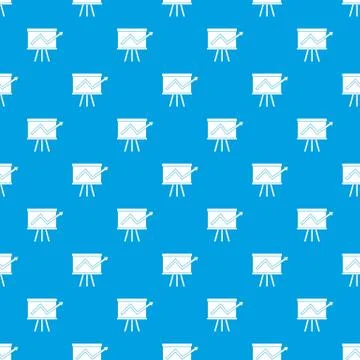 Flip chart with statistics pattern seamless blue Stock Illustration