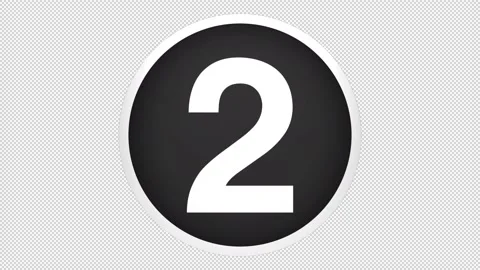 Flip circle number 2 Stock Footage 200962779