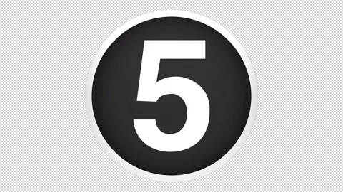 Flip circle number 5 Stock Footage 200962794