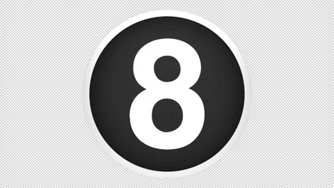 Flip circle number 8 Video stock 200962798