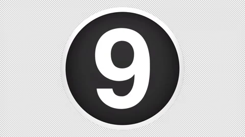 Flip circle number 9 Stock Footage 200962799