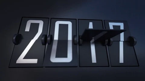 Flip clock. Calendar turning page from year 2017 to 2018. Countdown. Vidéo 82152629