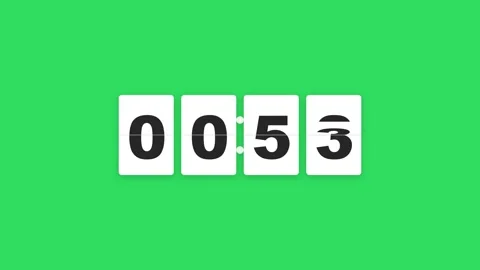Flip Clock Countdown 1 Minute (60 Seconds) Timer on Green Screen 库存影片 343958215