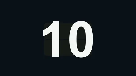 Flip Clock Countdown 10 to 0 Stock Footage 342385294