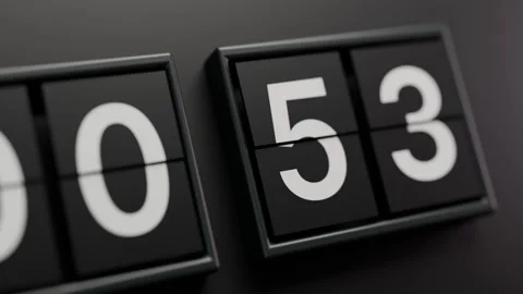 Flip clock countdown counter 60 second animation Stock Footage 347721361