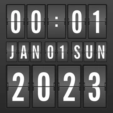 Flip clock new 2023 Stock Illustration