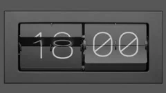 Retro flip clock changing from 5:59am Stock Video Pond5