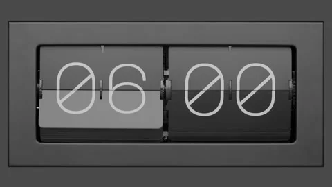 Flip clock quickly flips. Slow motion. Close up.  Stock Footage 264951464