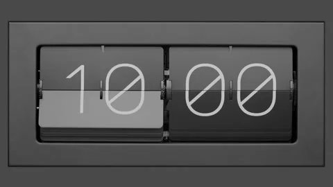 Flip clock quickly flips. Slow motion. Close up. Stock Footage 264951481