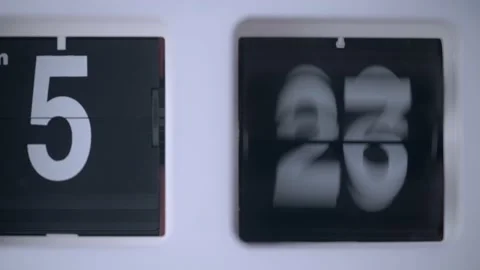 Flip clock running fast, time passing image Stock Footage 211594001