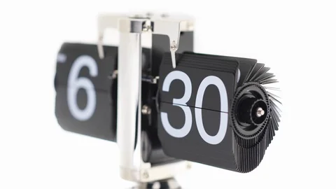 Flip Clock Showing at 6:30 a.m. in the Morning (Time Lapse + Slow Motion) 스톡 동영상 120897435