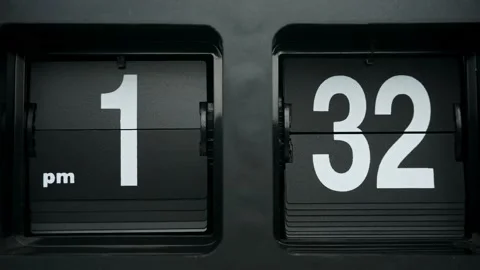Flip clock Startime 01.00 am. Stock Footage 147223419