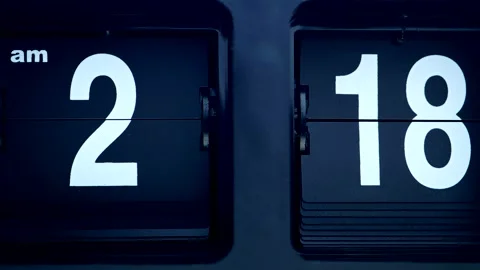 Flip clock Startime 02.00 am. Stock Footage 147246502